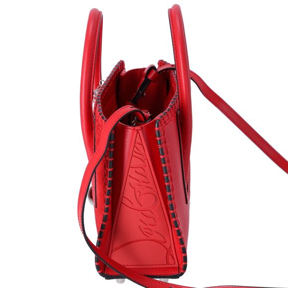 Christian Louboutin Paloma Mini Handbag Red Suede Leather w Bag Charm - Picture 2 of 8